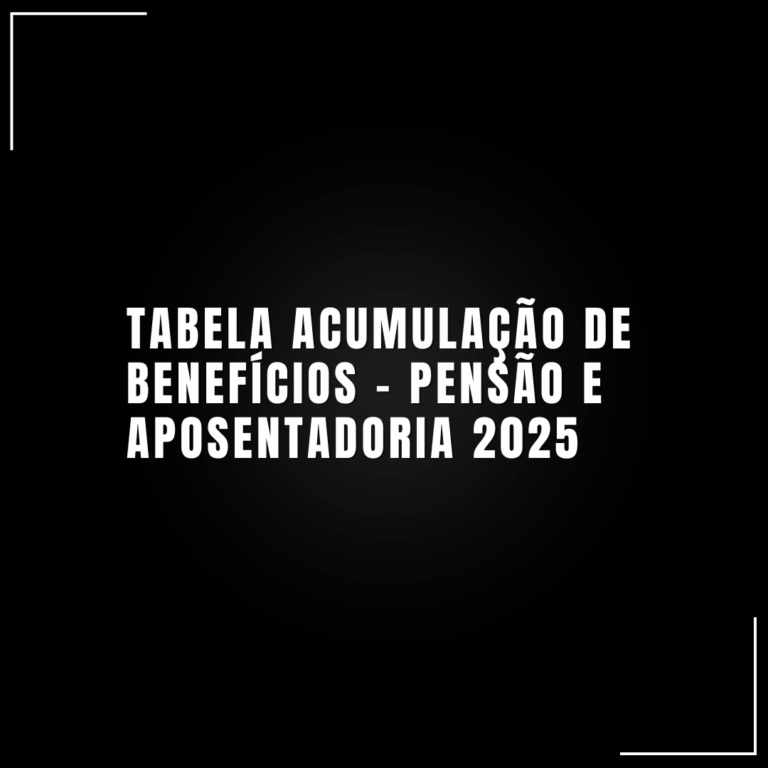 Tabela acumulação de benefícios – Pensão e aposentadoria 2025